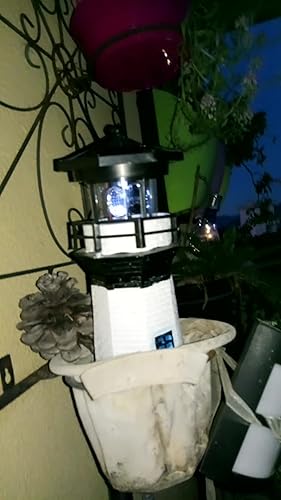 Vuurtoren Op Zonne-energie, 360 Graden Roterende Lamp, IP65 Waterdichte Led Solar Lighthouse Garden Yard Outdoor Decor