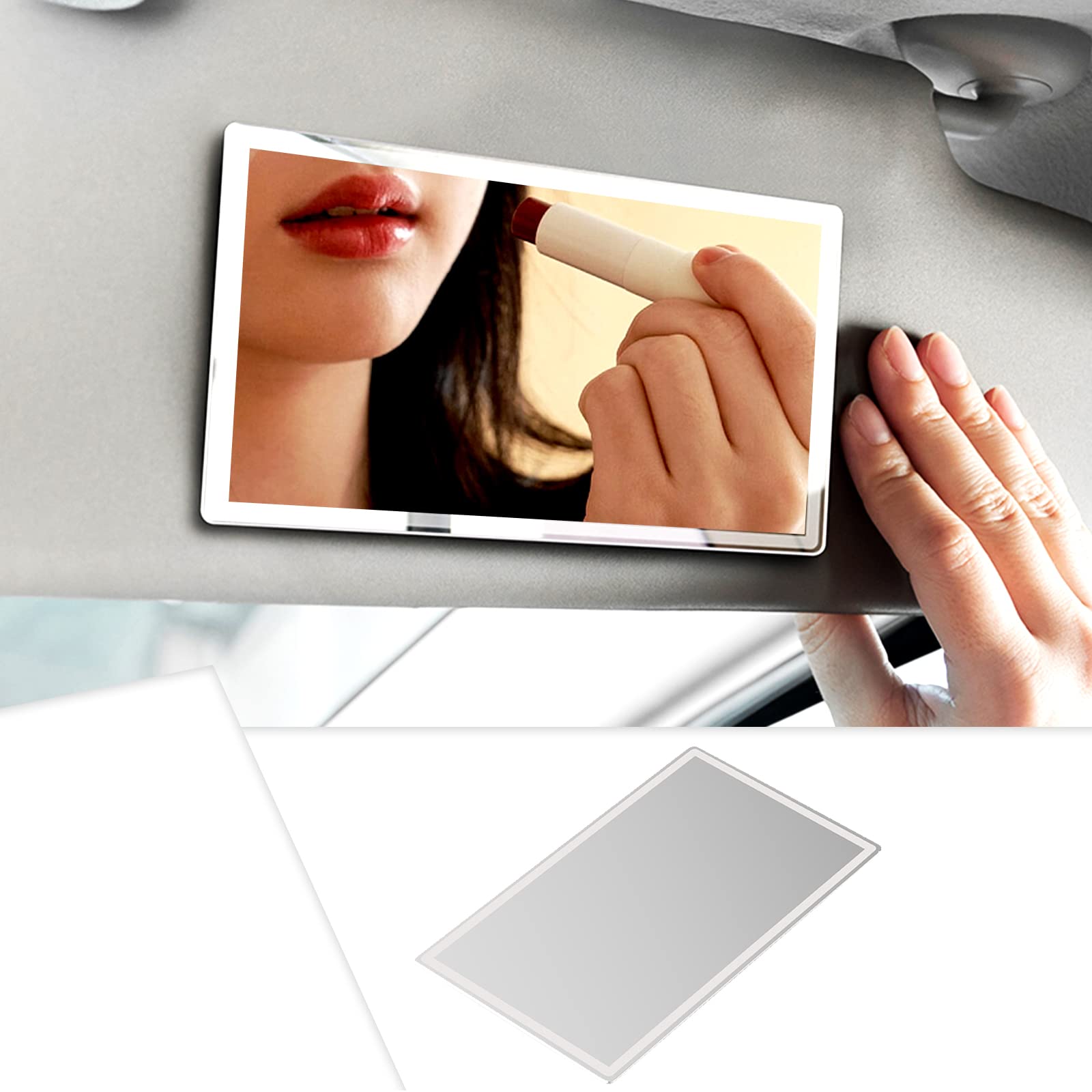 Pincuttee Car Visor Mirrors Makeup Mirror for Car,Car Visor Vanity Mirrors 1PC,Sun-Shading Cosmetic Mirror Wife Girlfriend Make Up in Car,Car Interior Accesories(5.9inchx3.15inch)