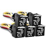 Nilight 50003R Automotive Set 5-Pin 30/40A 12V SPDT with Interlocking Relay Socket and Wiring Harness-5 Pack, 2 Years Warranty