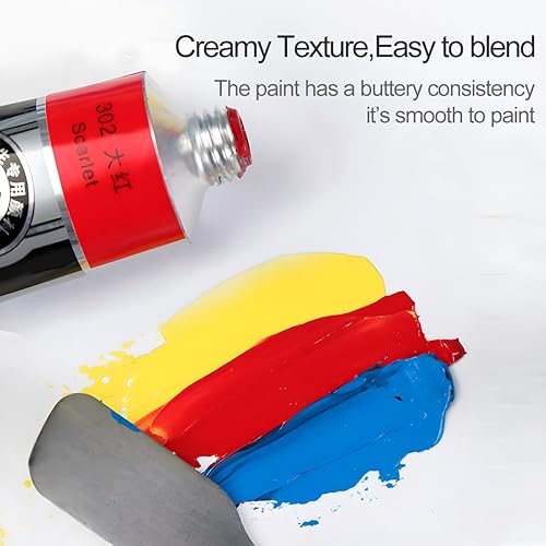 Miniatura 2 de LIGHTWISH Pintura al óleo, 21 colores al óleo vibrantes, tubos grandes de 1.7 onzas líquidas, pintura a base de aceite para pintura en lienzo,