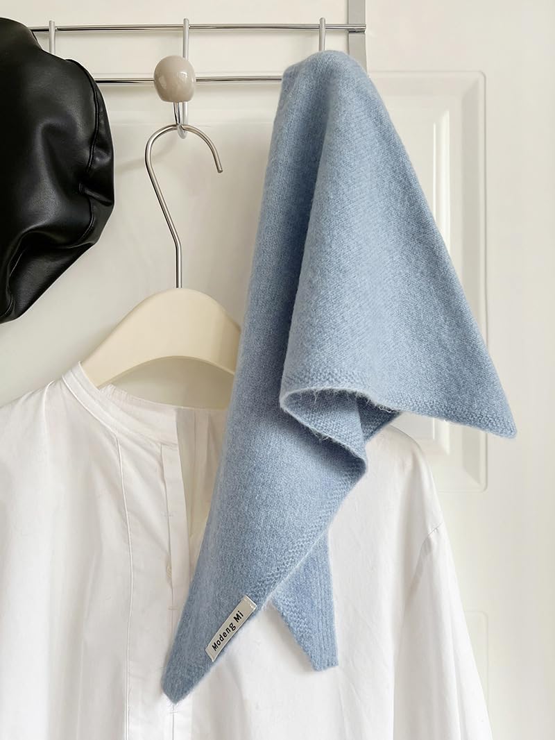 Knitted Triangle Scarf for Women Y2k Head Scarf Downtown Girl Aesthetic Accessories Streetwear Triangle Shawl - Image 3