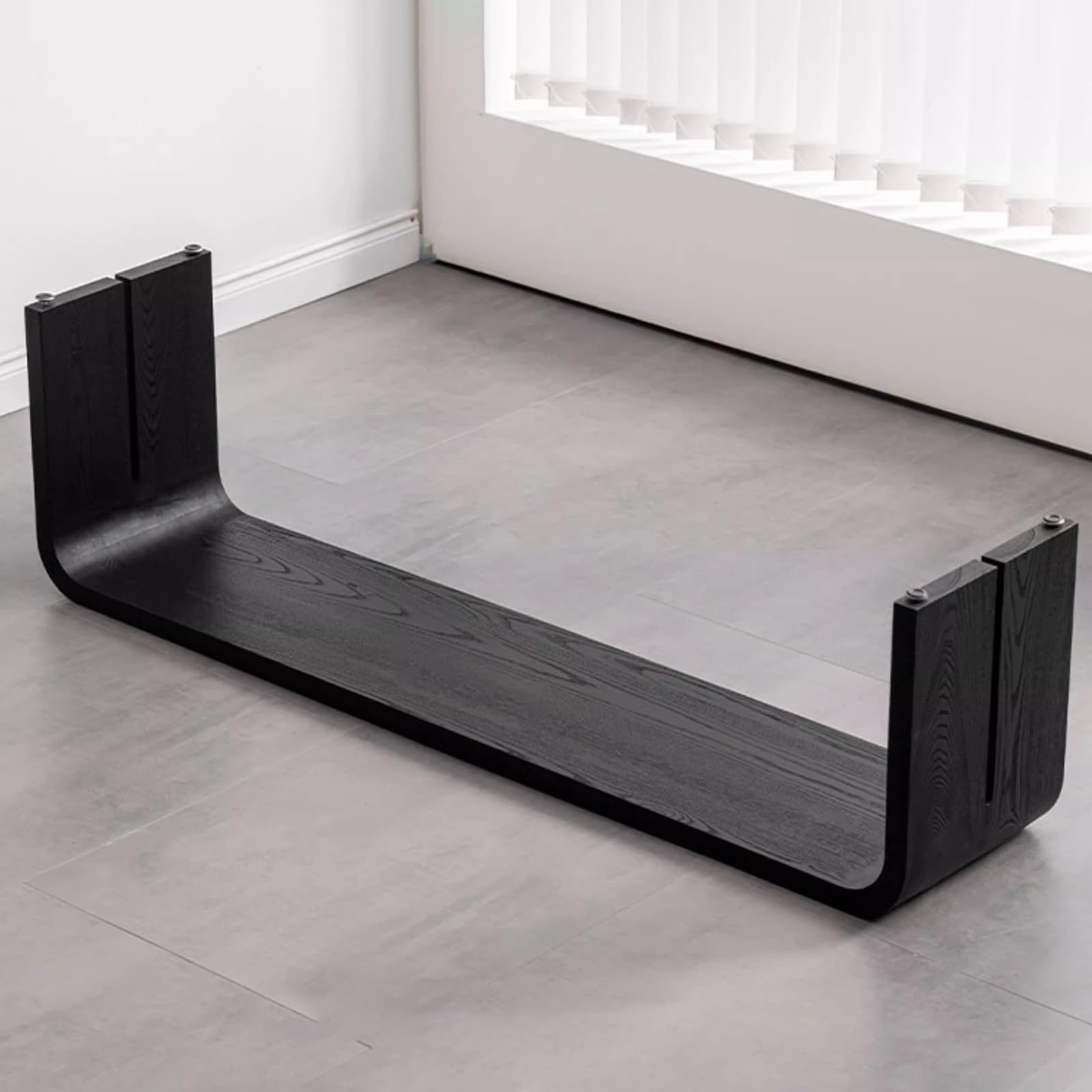 Robuste Banc Salle a Manger Noir Bois Massif Banc Entrée 2 Places avec Assise Rembourrée Moderne Banquette Salon Coins Arrondis pour Cuisine, Chambre(Black 01,39.37in/100cm)
