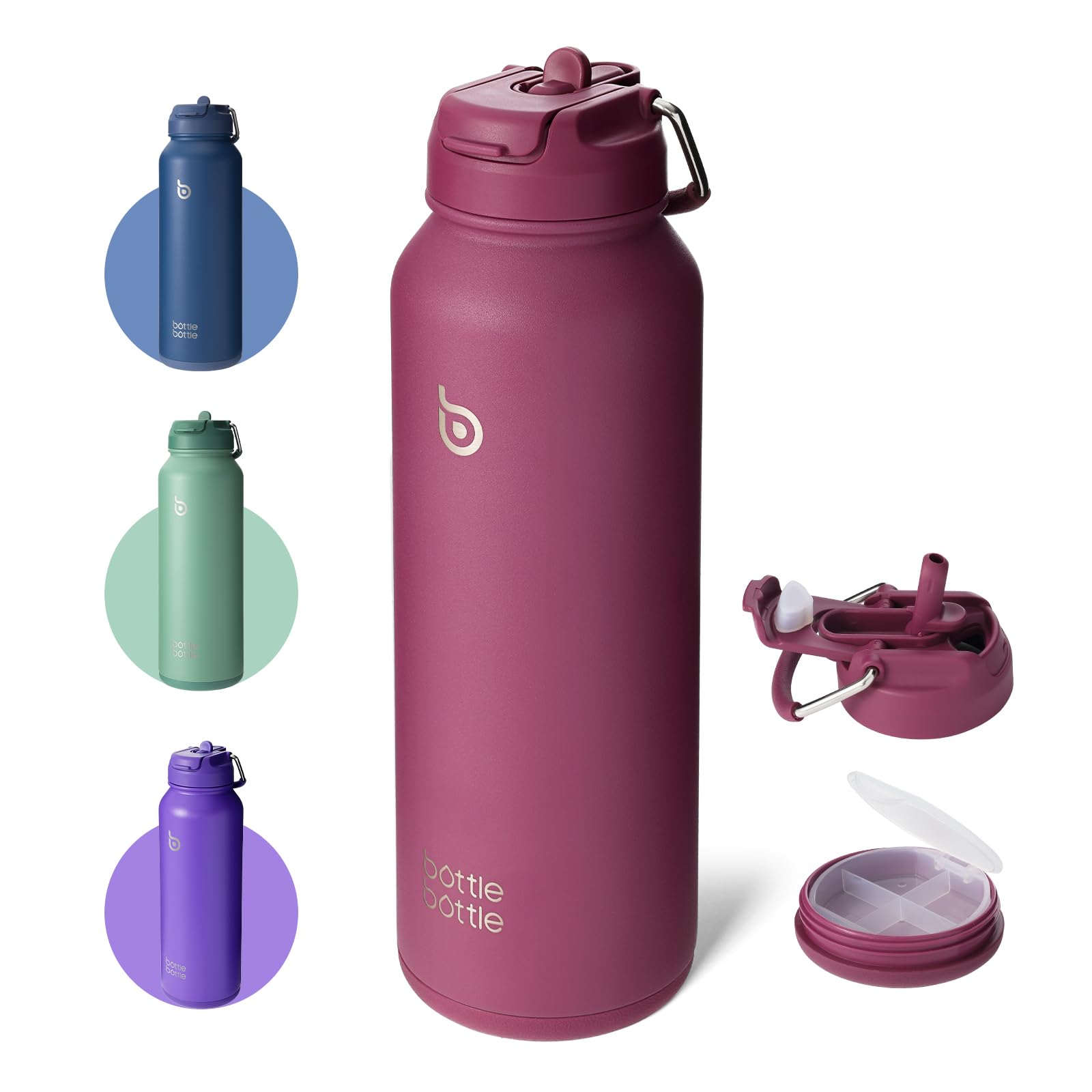 Bouteille de sport isotherme avec paille pour rester hydraté au bureau et au fitness