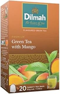 أكياس شاي أخضر بنكهة المانجو من ديلما، عبوة 20 كيس، 30 جرام