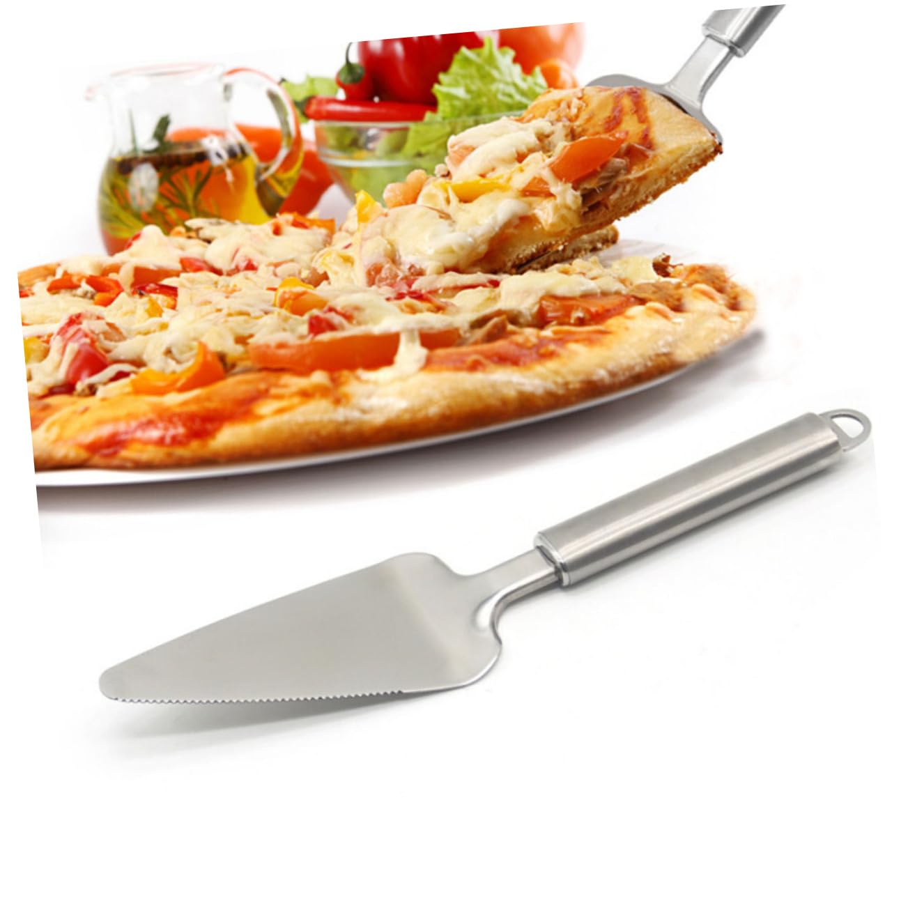 Unomor Stainless Steel Server Cake Cutter Dishwasher Safe Slicer for Serving Cake Quiche Lasagna and Pizza Elegant Smooth Gloss Handle for Delicate Pastry
