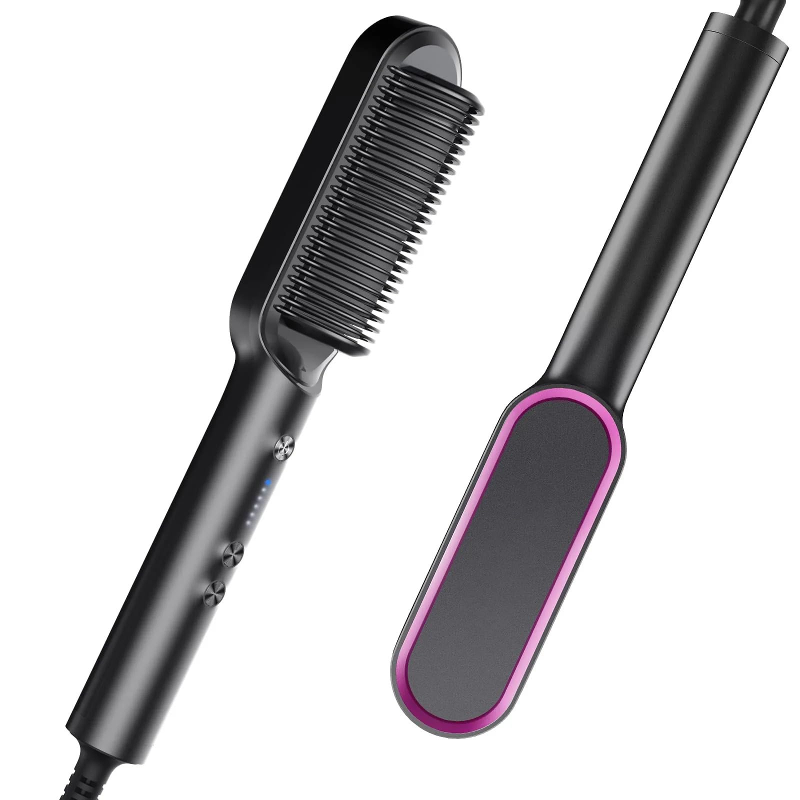 Hair Straightener Brush, Hair Iron with Built-in Comb. Tourmaline Ceramic Coating. Fast Heating & 5 Temp Settings. Hair Straightener Brush That Salon Styling at Home. (Color can be different)