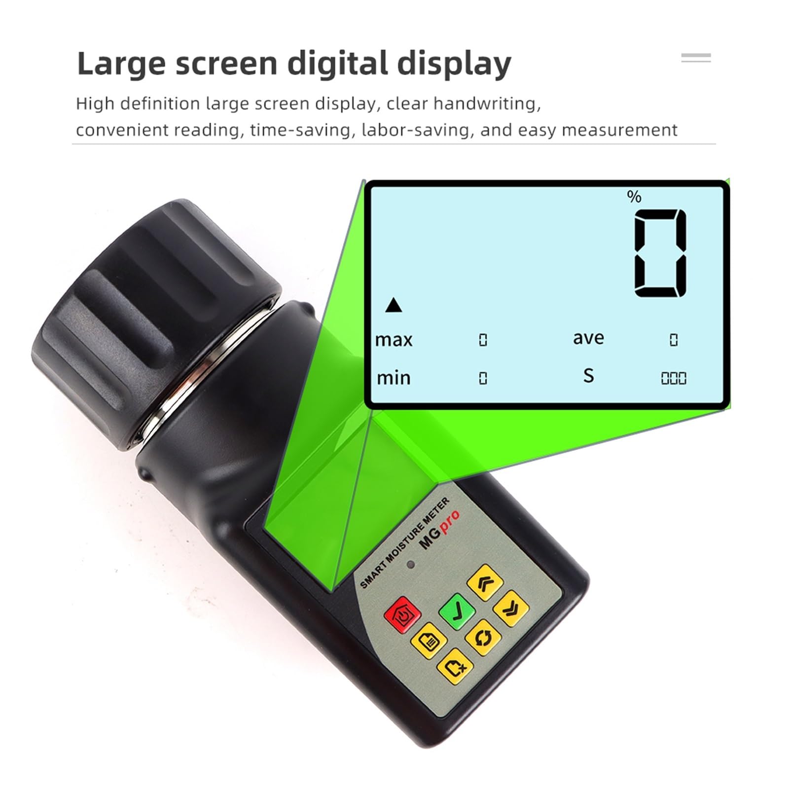 Feuchtigkeitsmessgerät, GM-pro Smart Feuchtigkeitsmesser, Feuchtigkeitstester, Mais, Weizen, Bohnen, Erdnusssamen, Hygrometer, Getreide-Feuchtigkeitsmesser fur Holz Brennholz wande Baustoffen