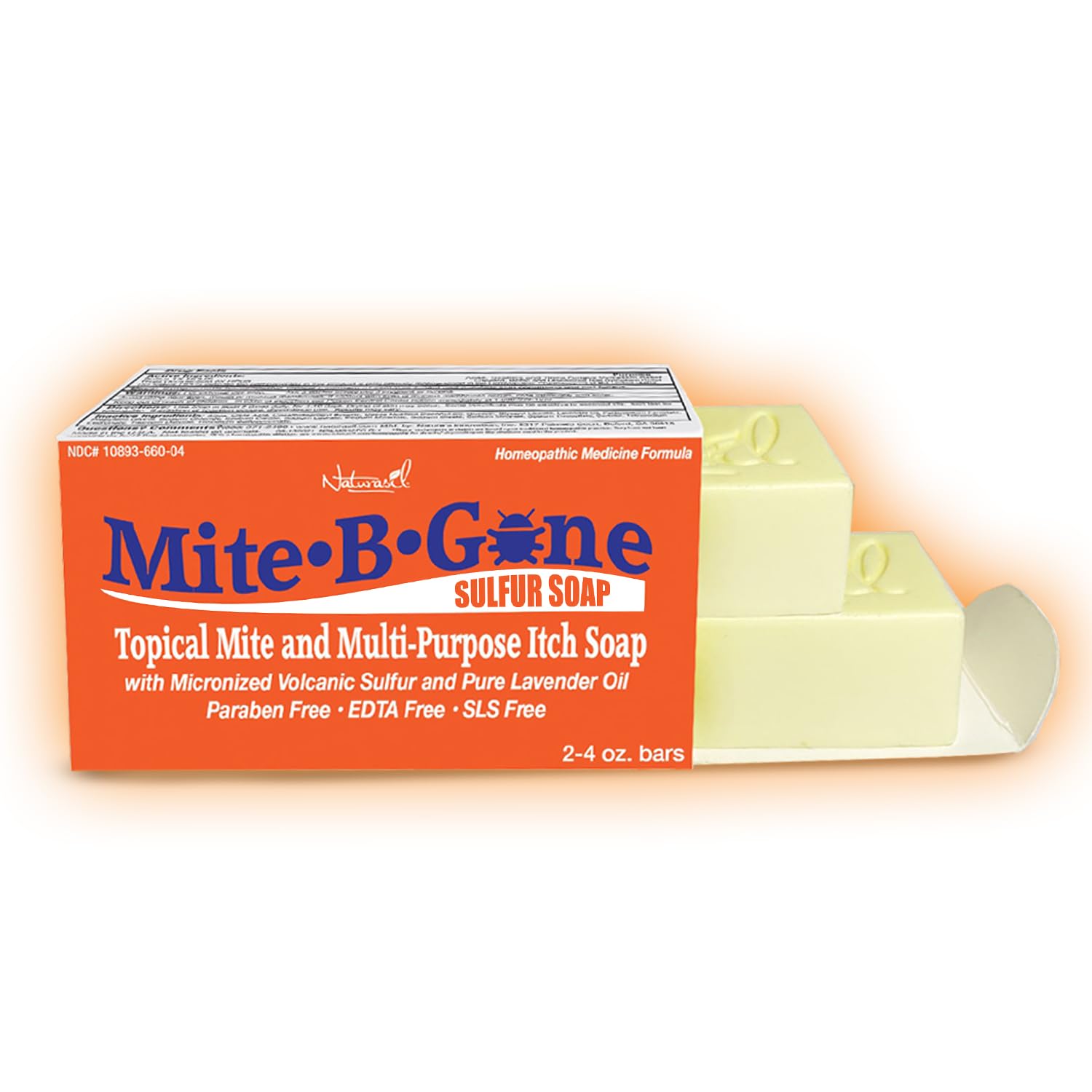 Mite-B-Gone Relief Soap - Fast Anti-Itch Soaps for Human Mites, Insect & Mosquito Bites, Itching & Discomfort | Kid Safe | Effective for All Skin Types | 4 oz Bars (2)