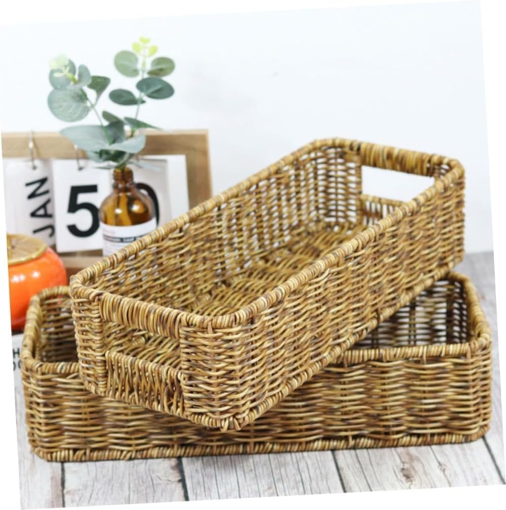 uuClub調味料ジャー収納ボックス 編まれた収納バスケット デスクト (3個) [並行輸入品]