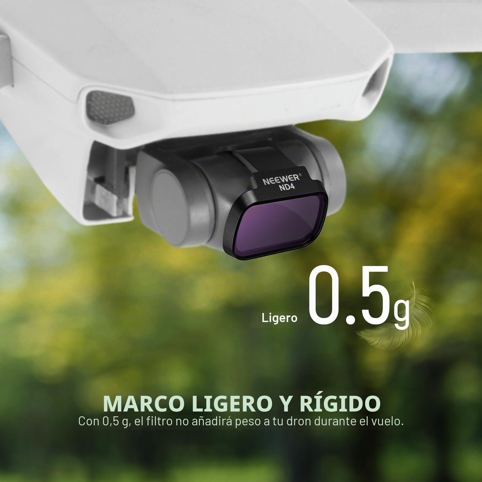 NEEWER Juego de filtros ND Compatible con dji Mini 4K/2 SE/SE/2/Mavic Mini (4 Piezas), ND4+ND8+ND16+ND32, Filtro de Densidad Neutra a presión de Cristal óptico HD Multicapa, Accesorios para cámara