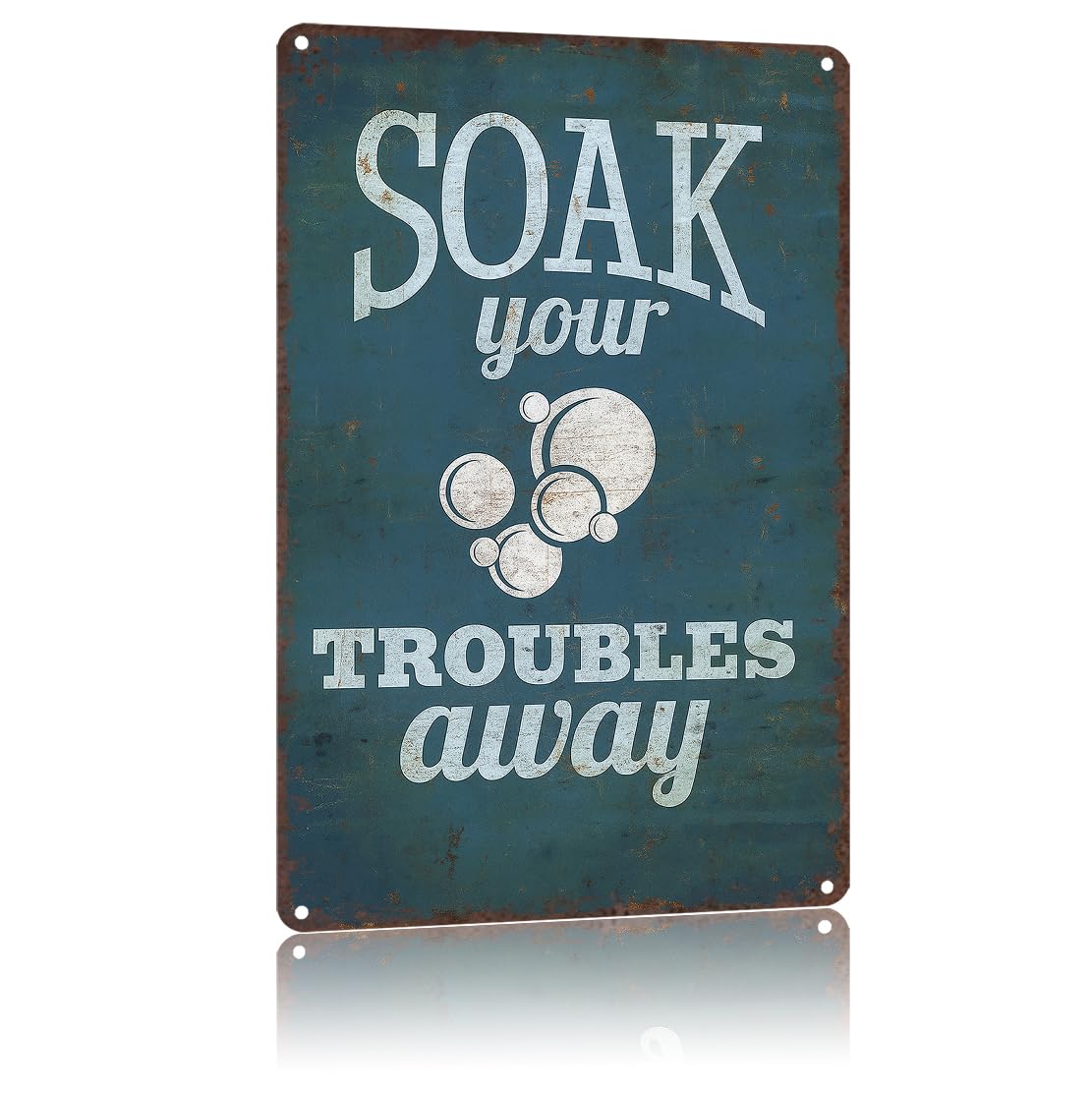 KWQDOZF Funny Metal Signs Poster 8x12inch Soak Your Troubles Away Aluminum Sign Wall Art For Home Room Bedroom Office Decor