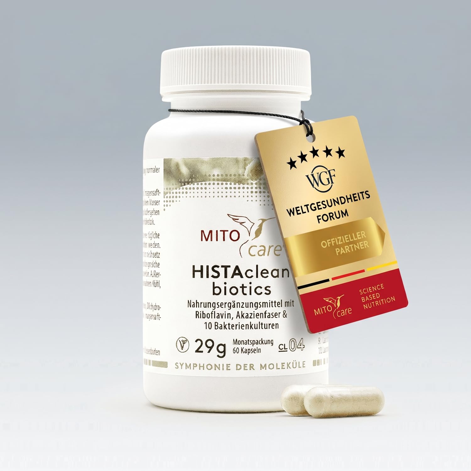 HISTAclean Biotics - Darm Kur - Ausgewählte Bakterienkulturenkomplex mit Bifidobacterien & Lactobacillus + Riboflavin & Akazienfaser - vegan - Vorratspack mit 60 Kapseln - Produziert in Deutschland