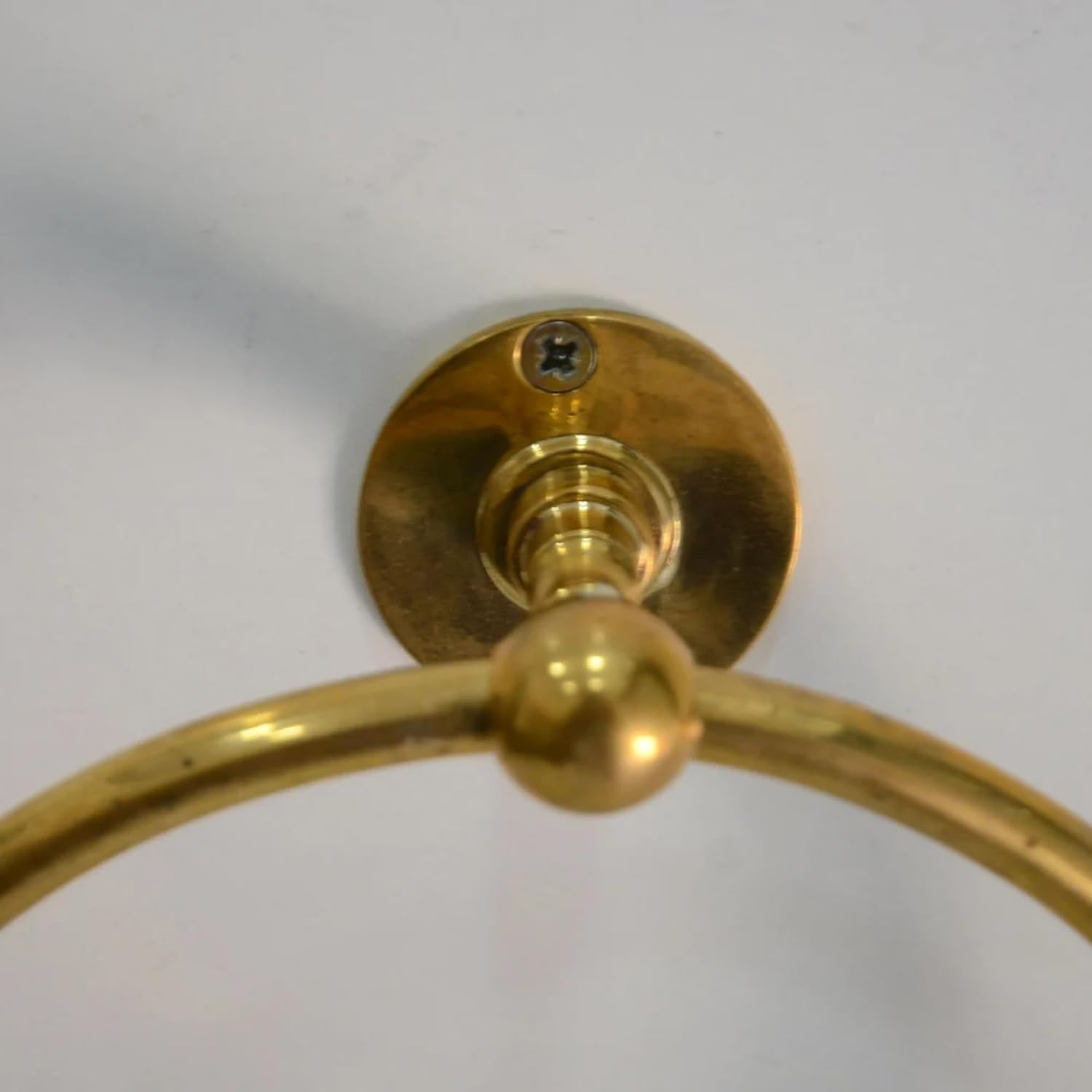 Unlacquered Golden Brass Towel Ring – 6 Inch Handcrafted Wall-Mounted Towel Holder for Bathroom & Kitchen, Vintage 100% Solid Brass