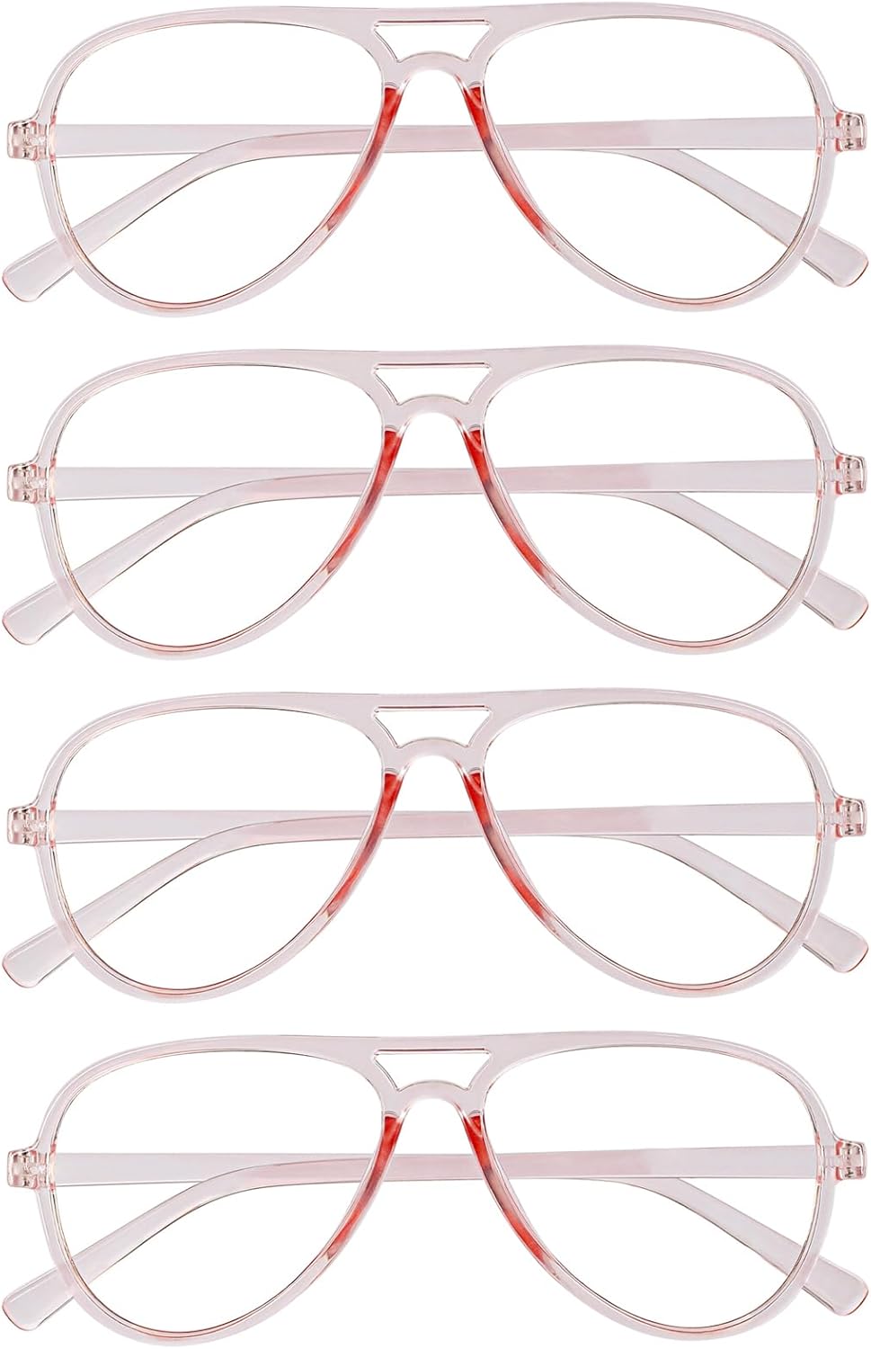 4 Packs Oversized Blue Light Glasses for Women Men Pink Computer Glasses Gaming Vintage 70s Large Eyeglasses