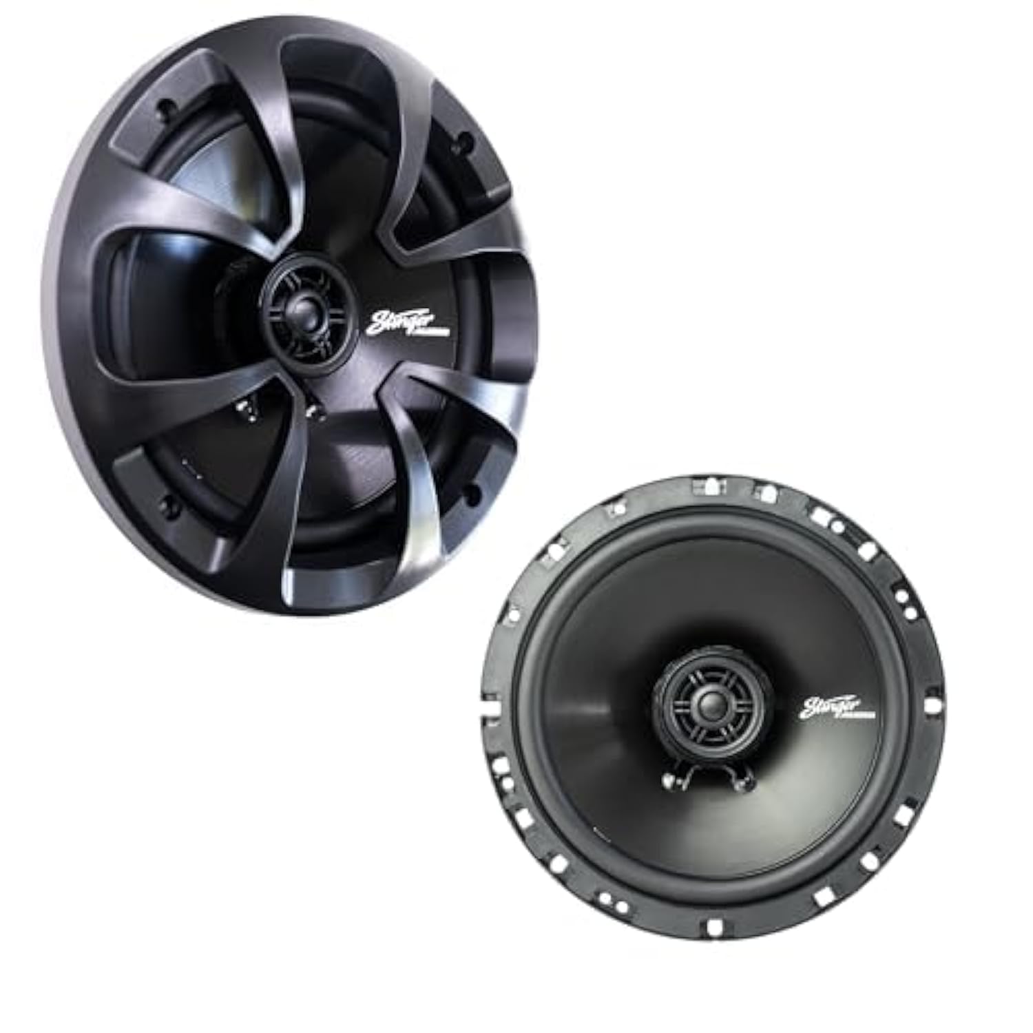 Stinger Audio 6.5” Coaxial Car Audio Speakers Set (Pair), 100W, 4 Ohms, Universal Fitment, Full Range 2-Way Rear or Front Door Speakers for Truck or