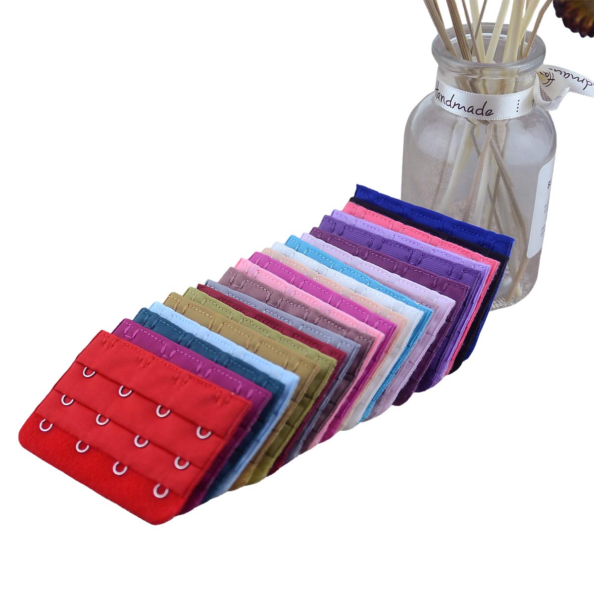 wowlife Women Bra Extender Strap 4 Hooks 3 Rows Assorted Colors Pack of 15-picture-44