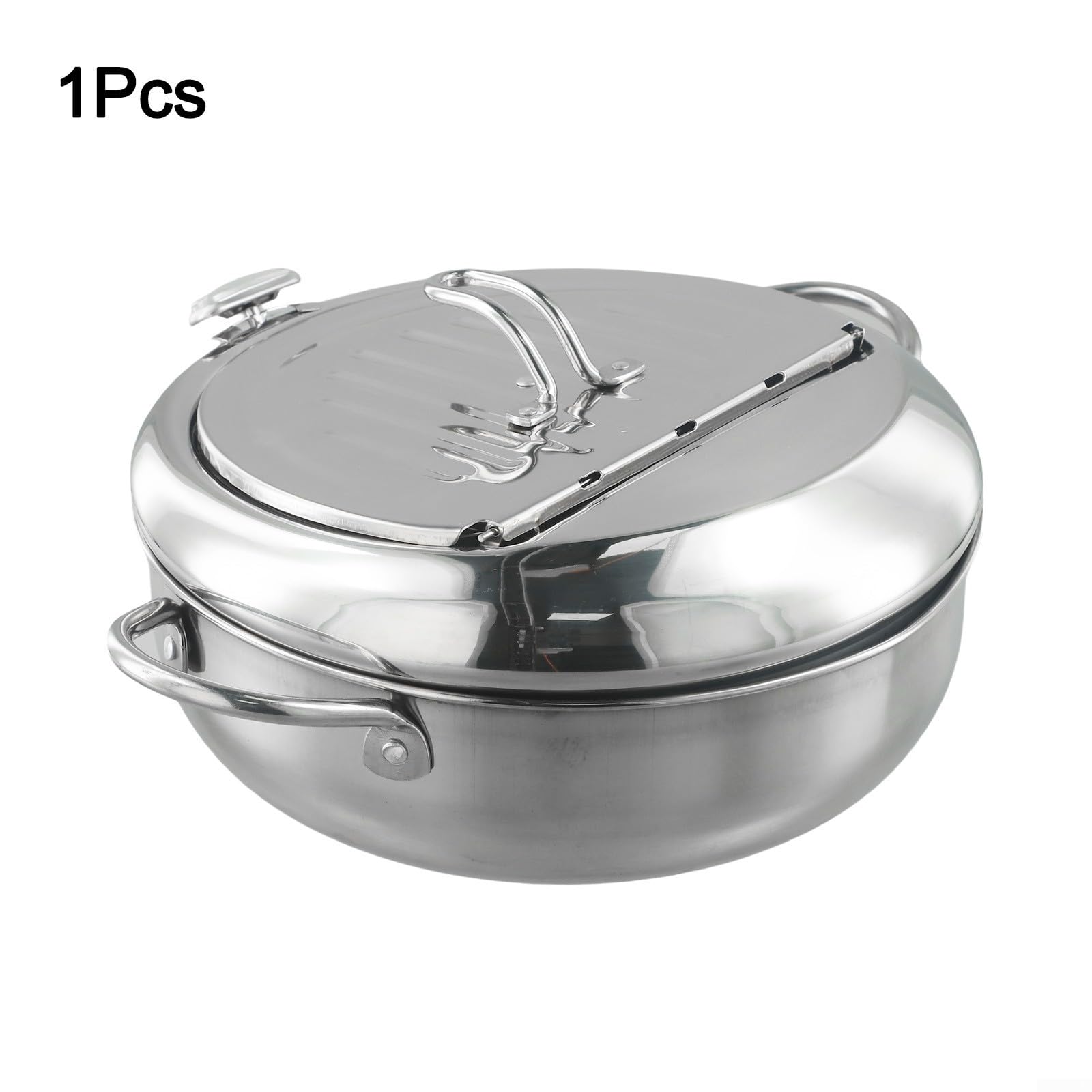 Friggitrice Acciaio 3.2L con Termometro Rimovibile Friggitrice(201+24cm)