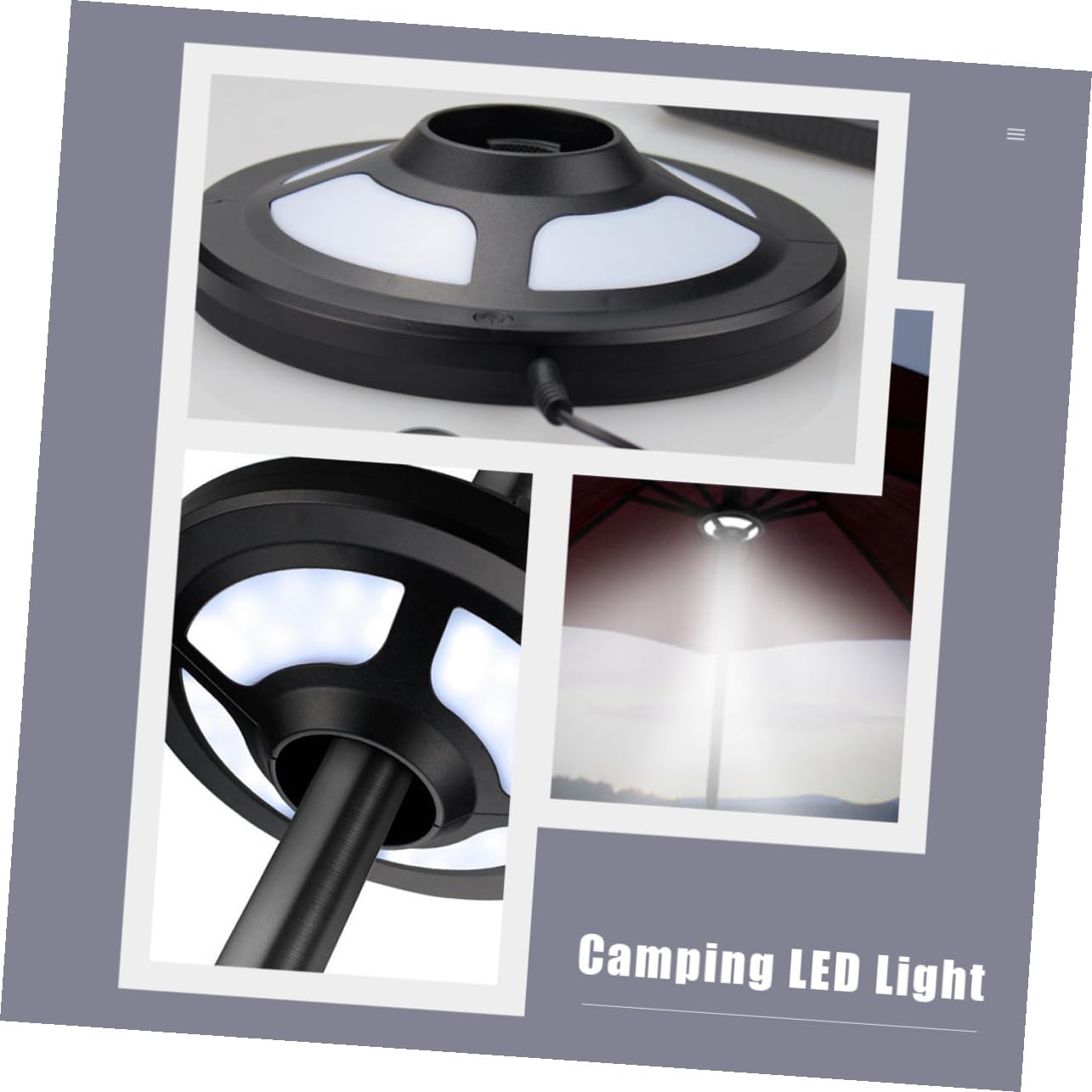 Lampada LED da Campeggio per Ombrellone, Luce Multifunzione