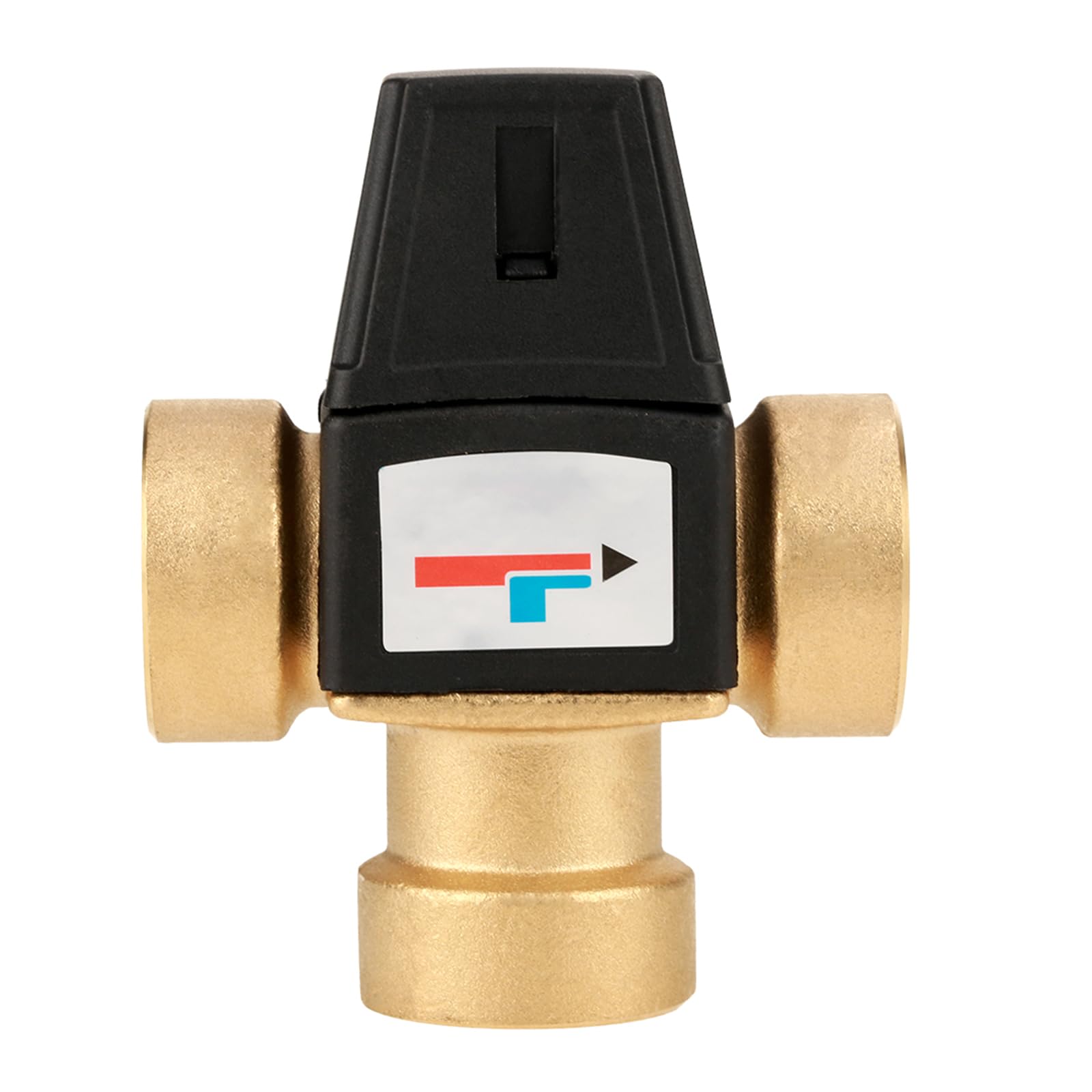 Válvula mezcladora termostática, G 1 pulgada 3 vías mezclador termostático, 35-60 °C mezcladora termostática para sistema de agua caliente sanitaria (rosca interna)