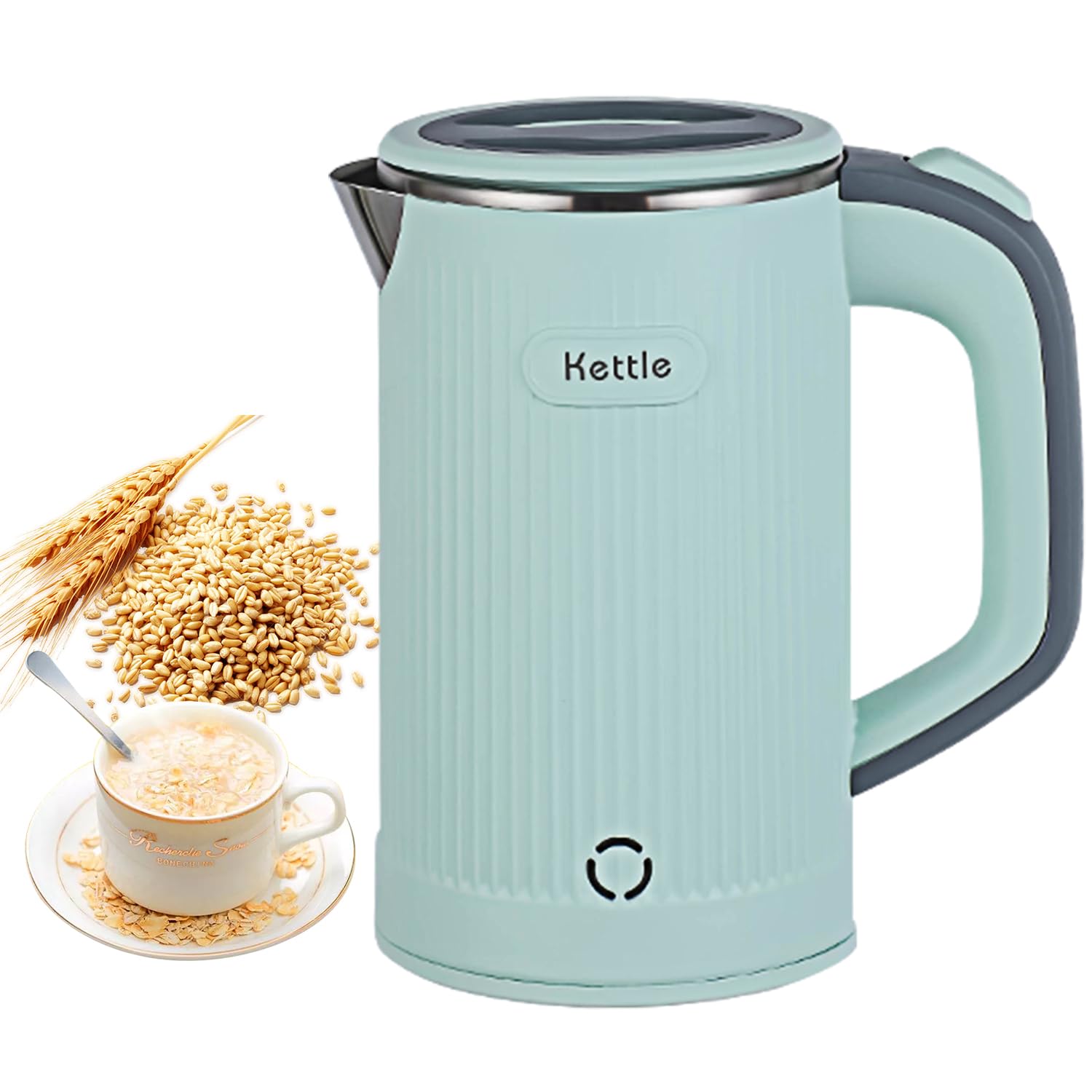 Green 0.8L Electric Kettle - 600W Fast Boil, Portable, Energy Efficient with Auto Shut-Off and Boil-Dry Protection