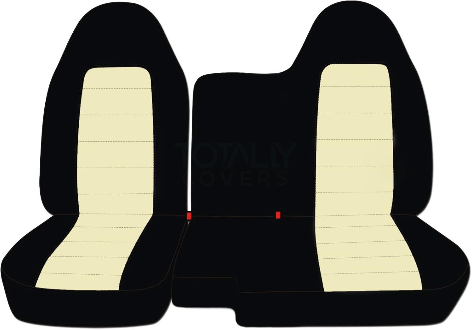 Totally Covers Compatible with 1998-2003 Ford Ranger/Mazda B-Series Two-Tone Truck Seat Covers (60/40 Split Bench) - No Armrest/Console: Black and Navy Blue (21 Colors)