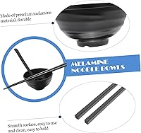 Vista 7 de DOITOOL Juego de cuencos japoneses pequeños de melamina para ramen, tazones de sopa asiáticos japoneses con cucharas, palillos para fideos, fideos