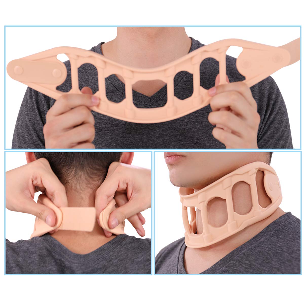 Collarín Cervical para El Dolor De Columna. Collarín De Silicona Suave Y Fresco para El Verano. Soporte Cervical. Se Puede Usar para Bañarse Y Lavarse con Champú.