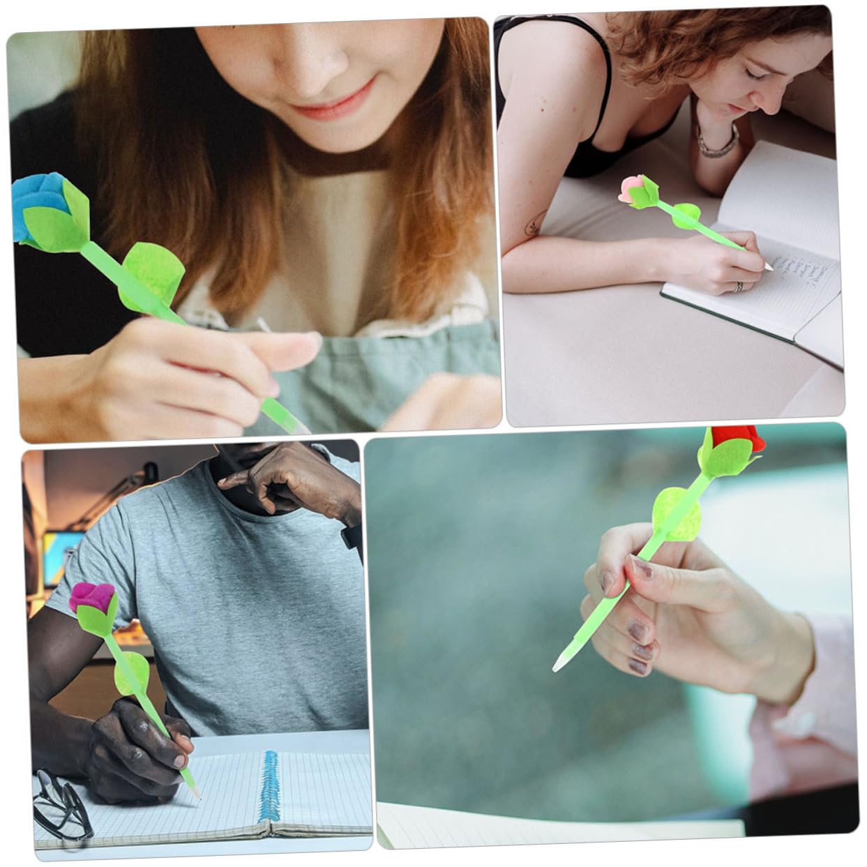 Lurrose Lot De 3 Stylos À Bille Pour Étudiants Stylos Fantaisie Décoratifs Légers Et Antidérapants Pour Bureau Et École 12 Pièces X 3