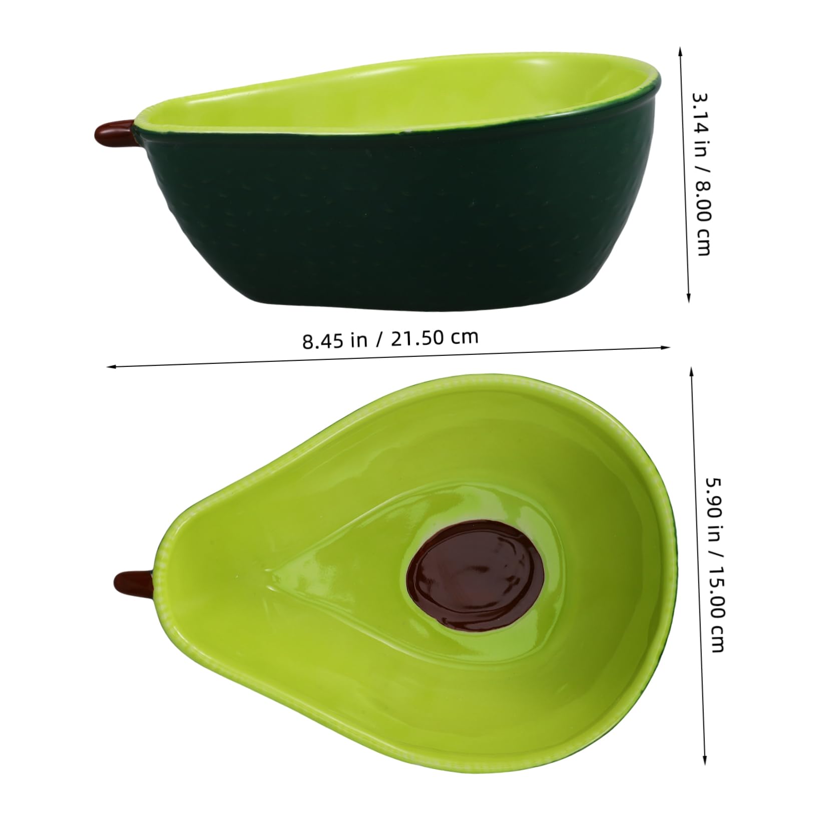 FUNOMOCYA Ceramic Avocado Bowl Unique Avocado Shaped Serving Dish for Fruits Salads and Desserts Capacity Kitchen Decor for Parties and Gatherings