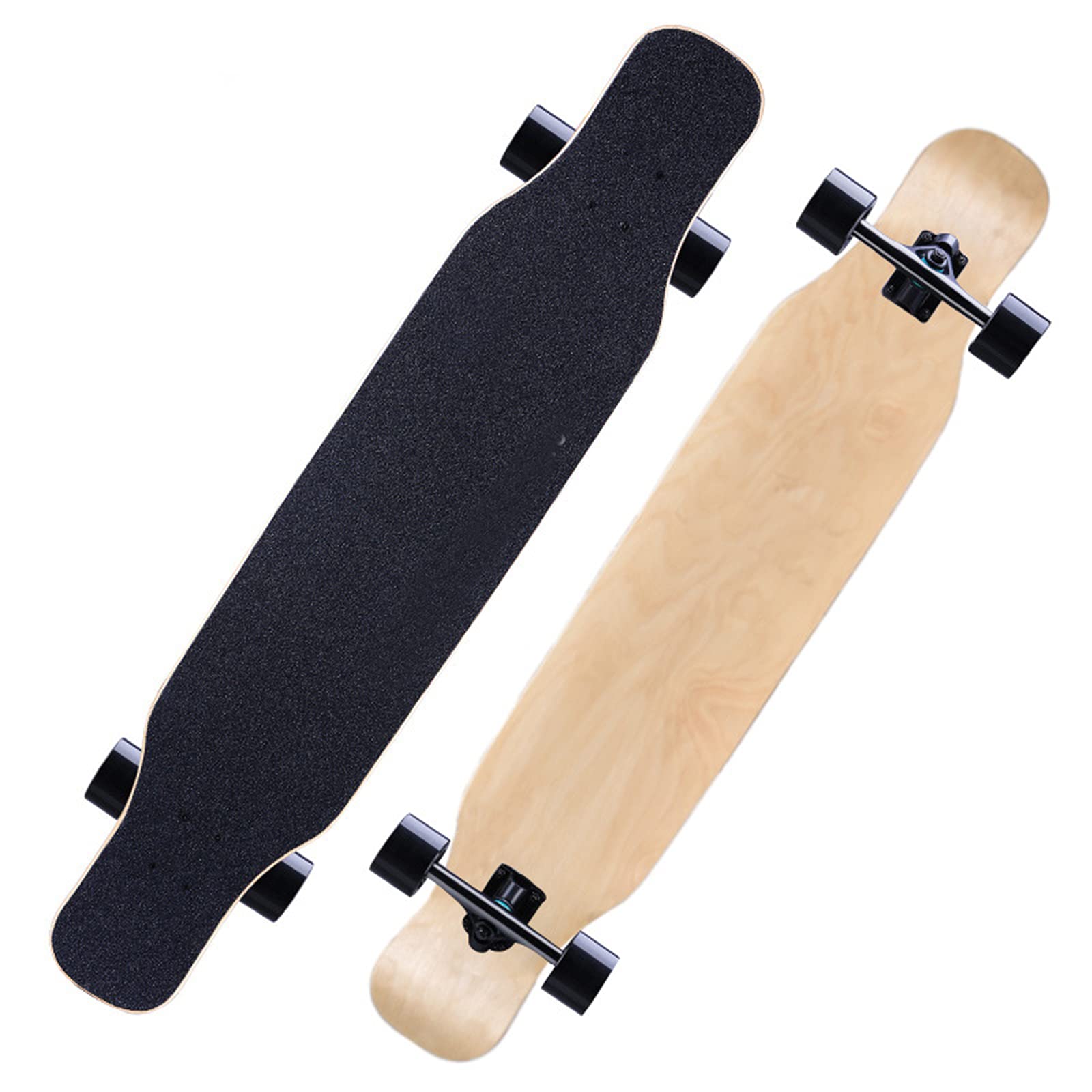 Patineta Longboard de 46" 8 Capas Longboards de Madera de Arce con Herramienta en T y Mochila, Tabla de Skate Cóncava Pro Complete Double Kick para Adultos, Jóvenes, Niños, Niñas y Niños