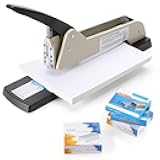 Frifreego Long Reach Stapler, Heavy Duty Long Arm Stapler, 200 Sheets Capacity, 4000 Staples Gift, 9.84” Adjustable Stapling Depth Suitable for Booklets & Office Document, Fixable Paper Guide