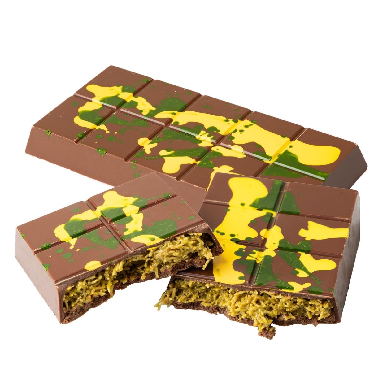 Chocolate Dubai Pistachio Kunafa - 200g | Chocolate Dubai con crema de pistacho y kadaif (cabello de ángel) | Delicia láctea y cacao intenso - Tableta con leche premium (paquete de 1 unidad)