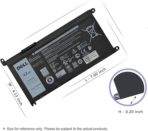 Miniatura 3 de DELL YRDD6 1VX1H - Batería para laptop Dell Inspiron 7586 5482 5485 5491 3310 2 en 1 3493 3582 3593 3793 5493 5593 5593 5480 5590 5591 5555 37.0 in