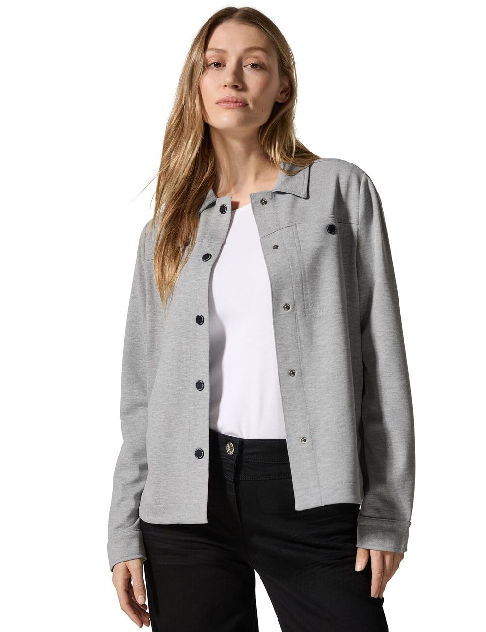 Cecil Women's EOS_Melange Indoor Jacket, Mineral Grey Melange, XL