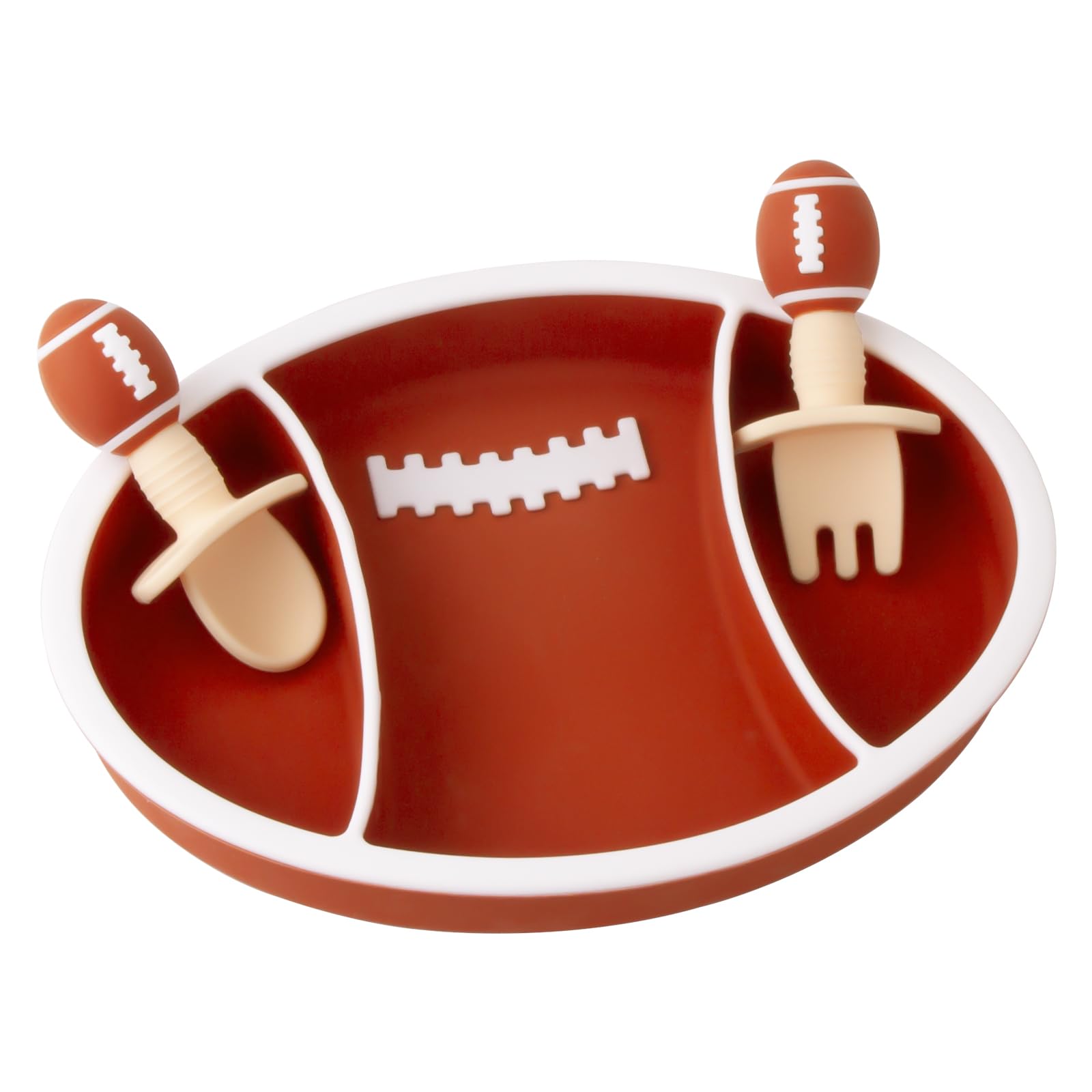 Linowos Toddler Plates Silicone, Baby Divided Suction Plate Dish for Toddler Kids Self Feeding, BPA Free Dishwasher and Microwave Safe