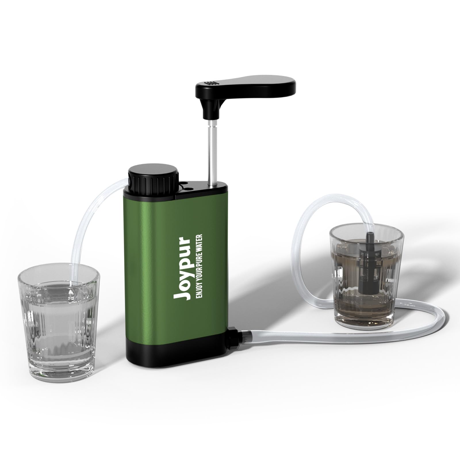 Filtro dell'acqua per esterni di sopravvivenza – Filtro acqua potabile in metallo con capacità di filtro da 6000 l depuratore d'acqua portatile per campeggio escursioni emergenze ecc. (Verde)