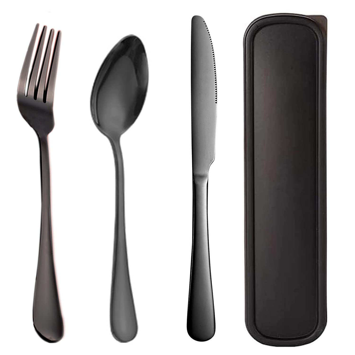Portable Utensils Set with Case, Reusable Stainless Steel Office