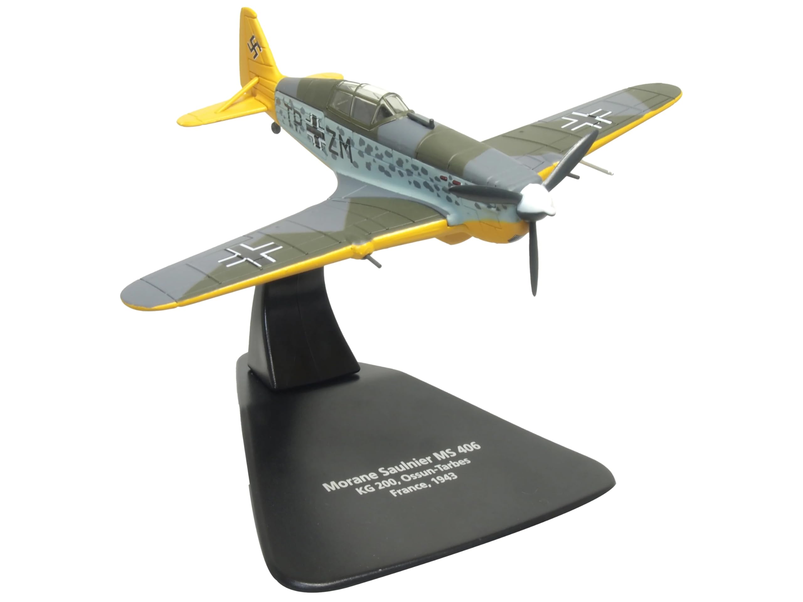Oxford Diecast 1:72 Morane Saulnier 406 KG200 OssunTarbes France 1943 Collectable model AC116, Metallic