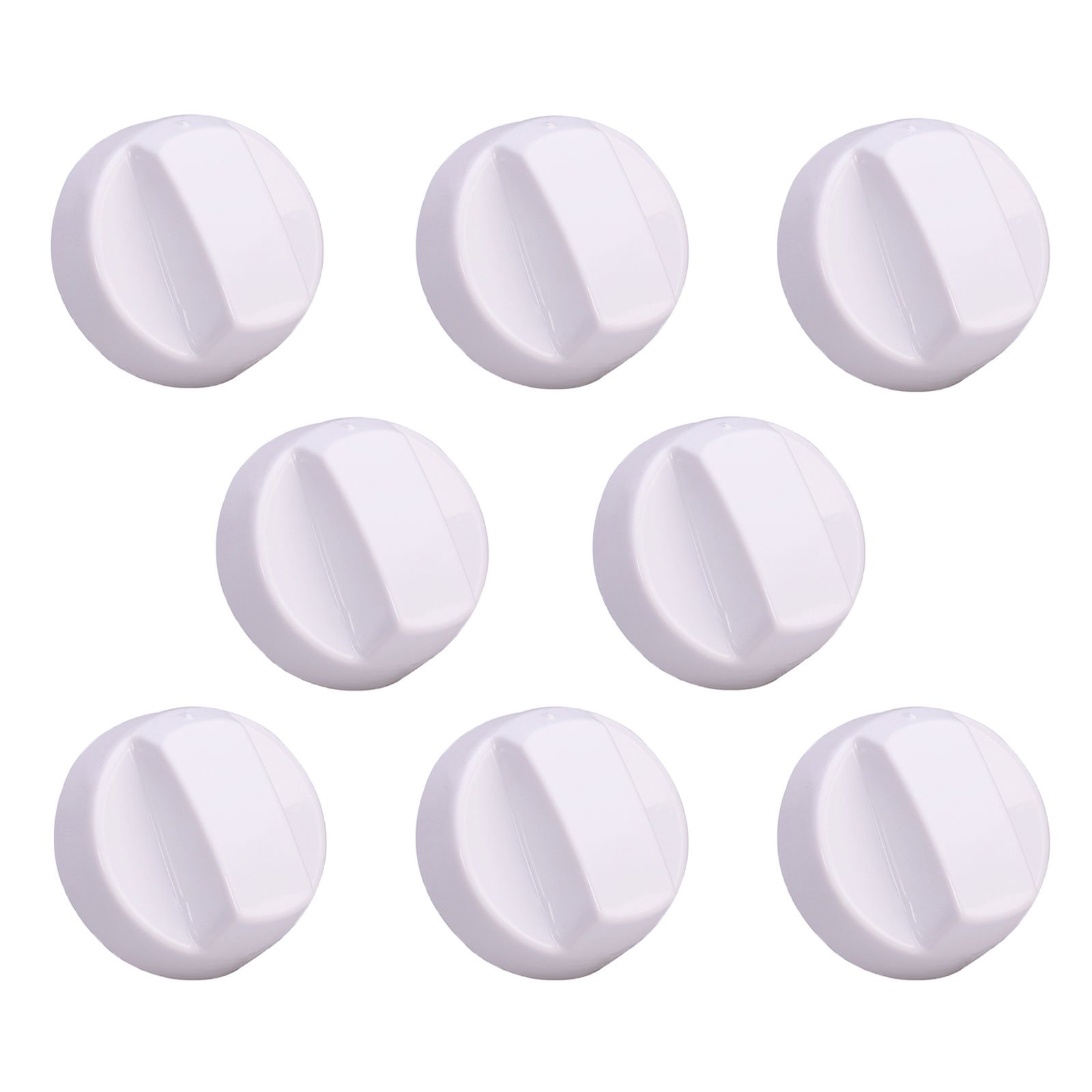 First4spares White Premium Universal Oven Cooker Hob Control Switch Knob 8 Pack