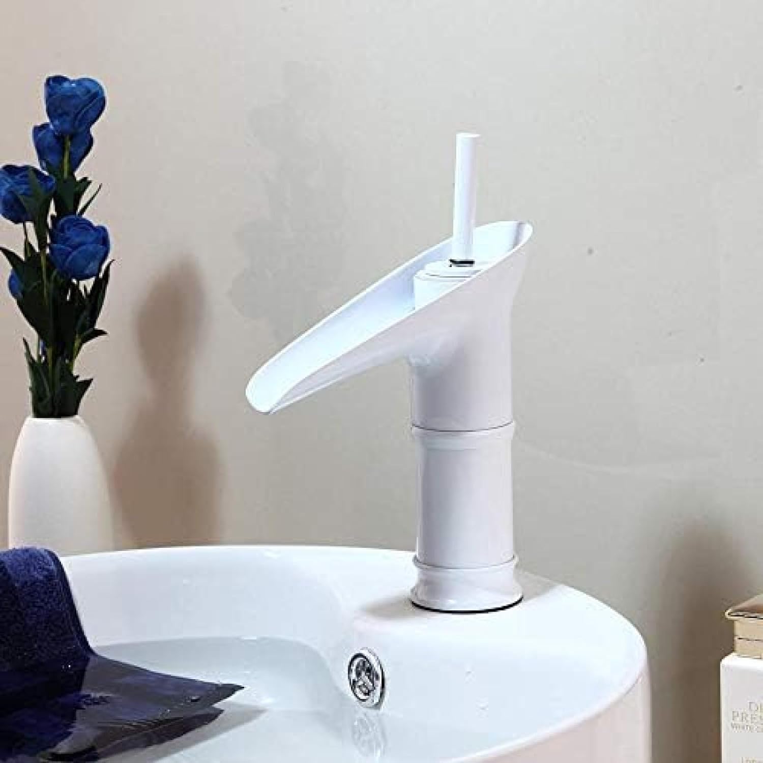 Rubinetti per lavabo da Bagno Bicchiere da Vino Bianco Design Rubinetto per Bagno Cascata Lavabo Lavello Rubinetto Miscelatore Acqua, Rubinetto per lavabo Caldo Come Sempre