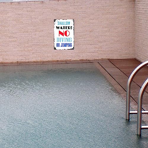 Señal metálica reglas piscina 12x8 pulgadas aluminio miniatura 7