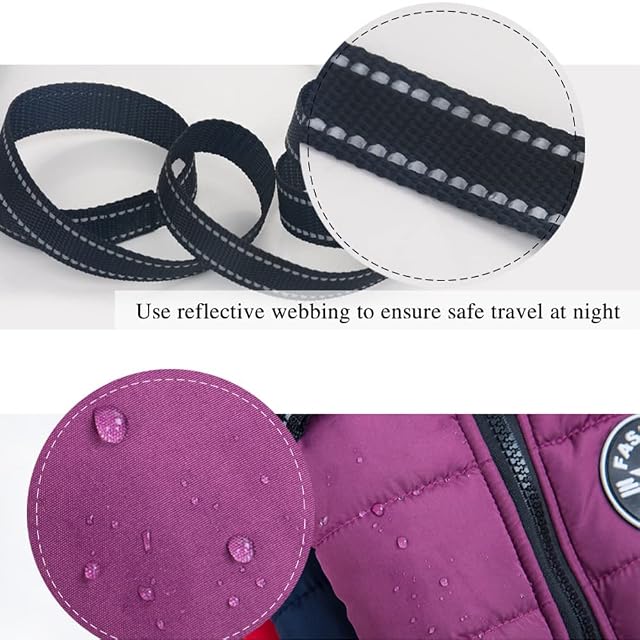 Foto 3 de 4 de Chaleco para perros, abrigo para perros, impermeable, chaleco cálido con arnés para perros