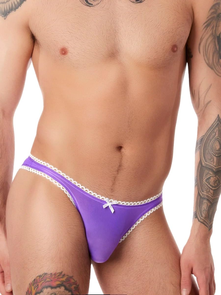 SweetFlirt Men's Full Coverage Power Net Frilled Underwear.
