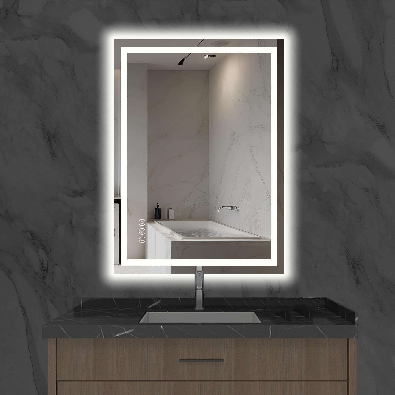 Miroir intelligent DEL à intensité variable et fonction mémoire