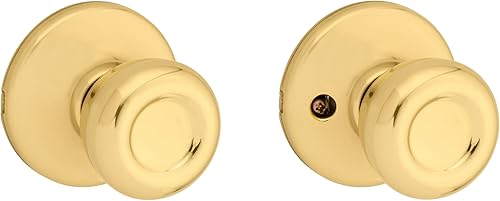 Miniatura 3 de Kwikset Tylo - Pomo de puerta de paso interior, manija para puertas de armario y pasillo, pomo de puerta sin bloqueo en latón pulido