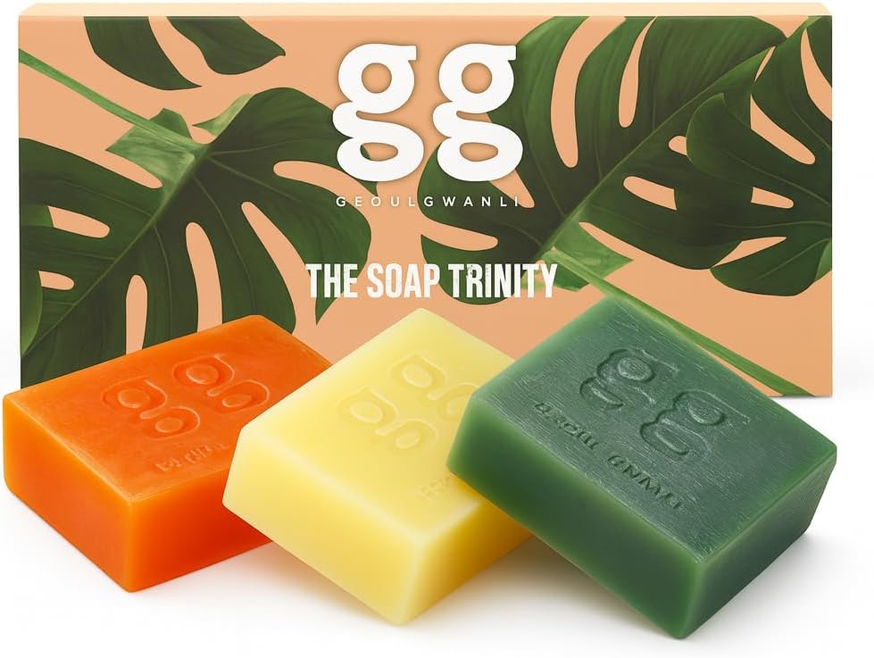 Soap Trinity   African Black Soap Gift Set | Turmeric, Kojic & Raw African Black Soaps for Bright, Nourished Skin | Natural, Eco-Friendly Skincare for All Skin Types XMAS GIFT