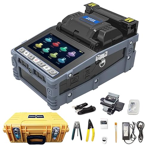 Nuevo modelo AI-9 empalme de fusión de seis motores Alineación de núcleo de fibra empalmadora de fusión de fibra FTTH automática Máquina de empalme