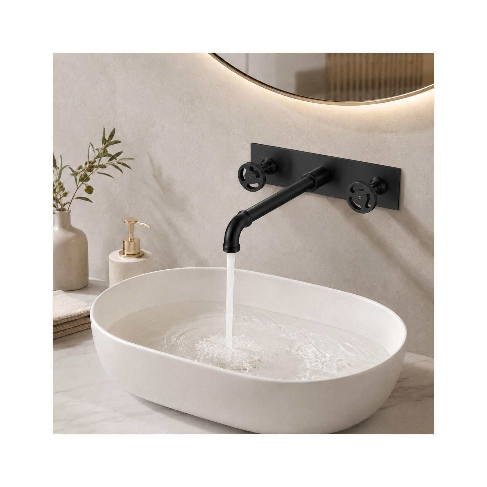 Mitigeur de salle de bain mural en laiton pour un intérieur cocon