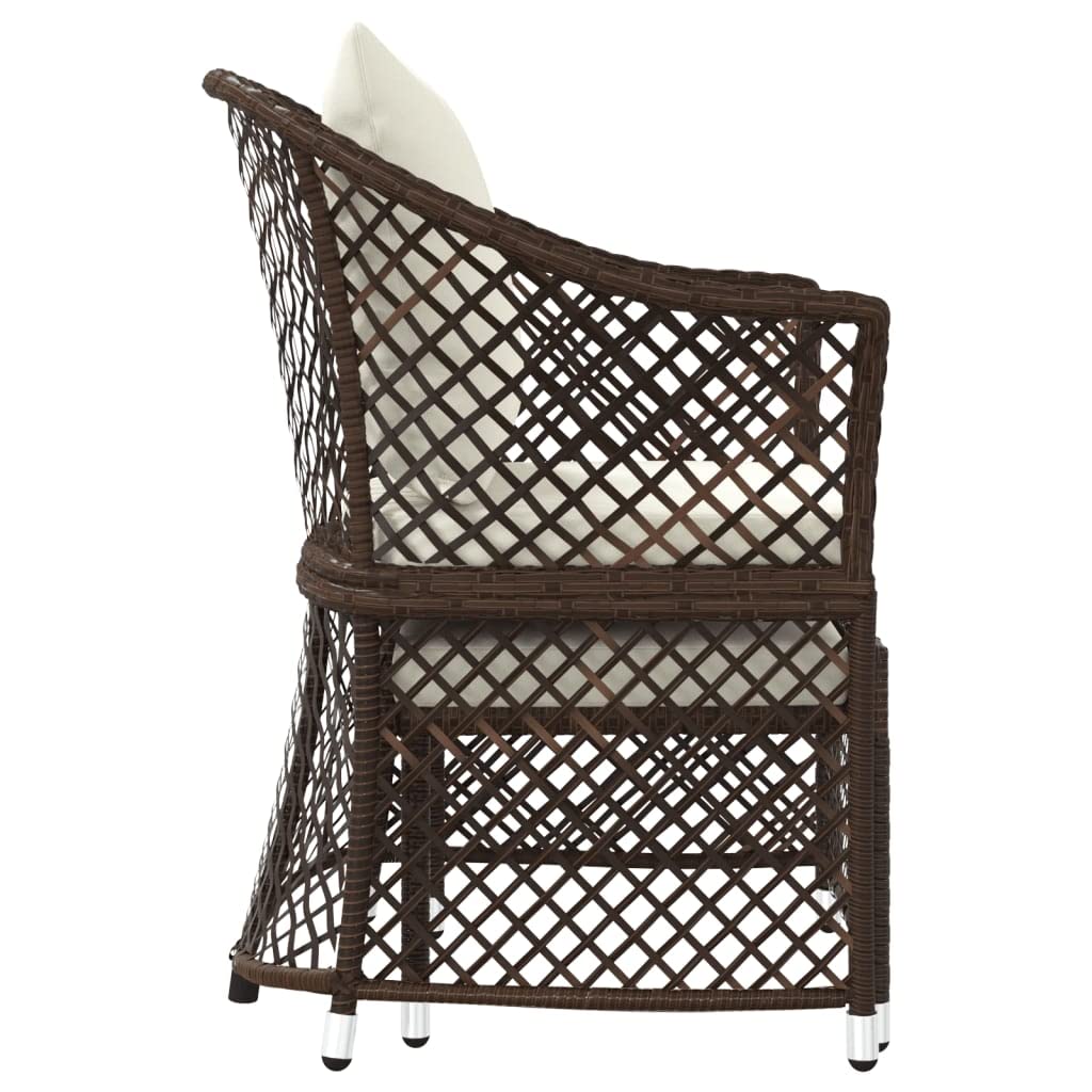 Set da Giardino 2 Pz in Polyrattan Marrone con Cuscini | Poltrona da esterno con poggiapiedi e cuscini per relax in terrazzo o patio. Struttura robusta in acciaio e PE rattan.
