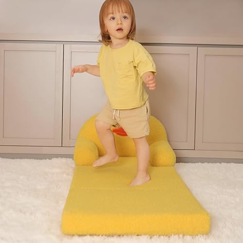 Miniatura 5 de MOONBEEKI Cómoda silla para niños pequeños, sofá plegable para bebés, sofá de felpa plegable para niñas y niños de 1 a 3 años